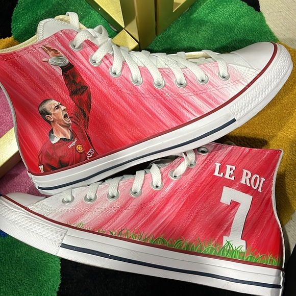 Brand new shoes custom made by my colleague Stella portrait of Eric Cantona - Picture 4 of 11